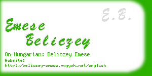 emese beliczey business card